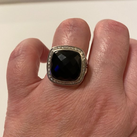 David Yurman Albion Ring-Black Onyx with Diamonds - Picture 7 of 16